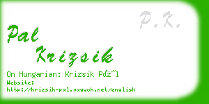 pal krizsik business card